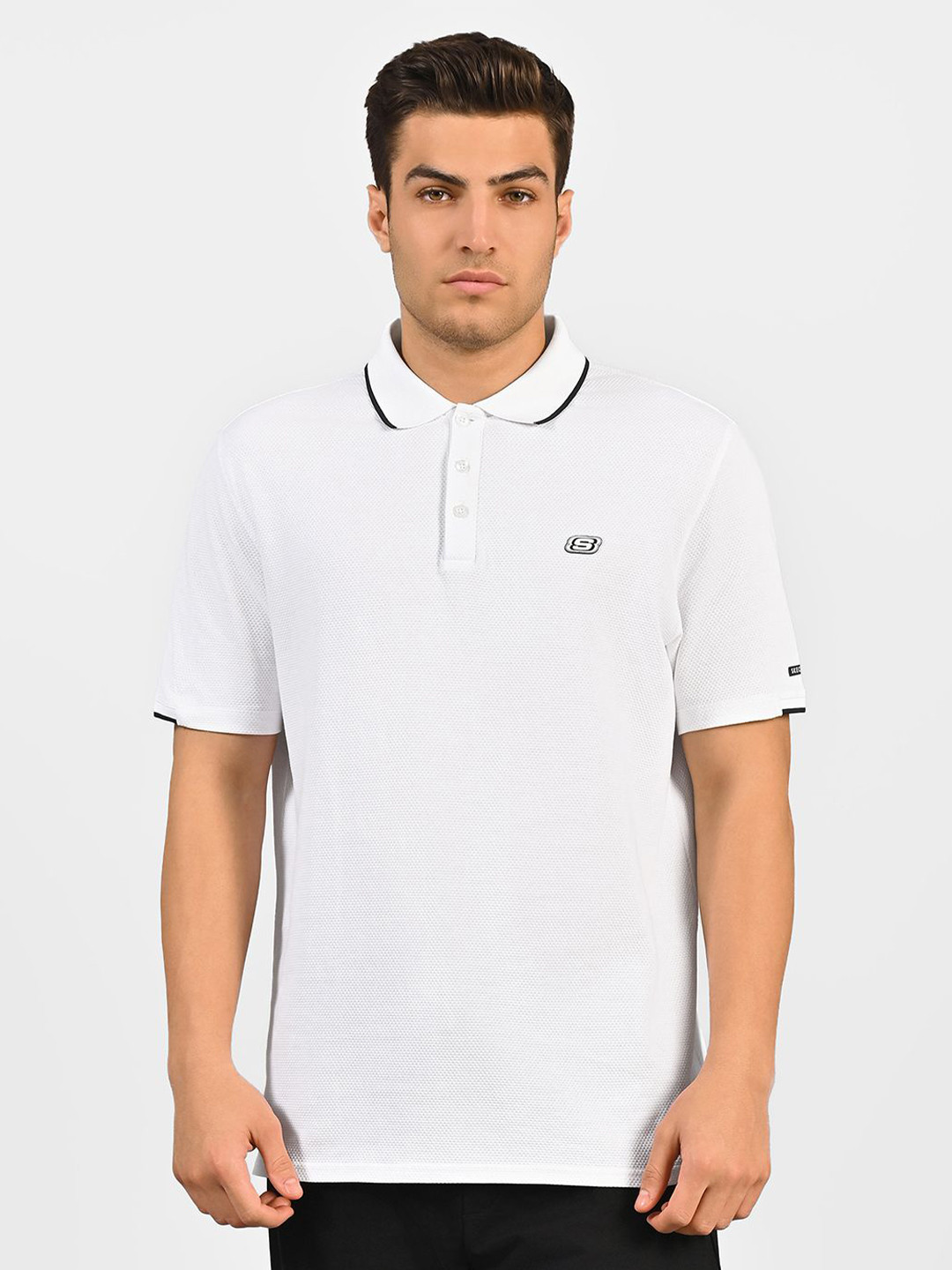 Skechers Men Structured Knit Polo T-Shirt