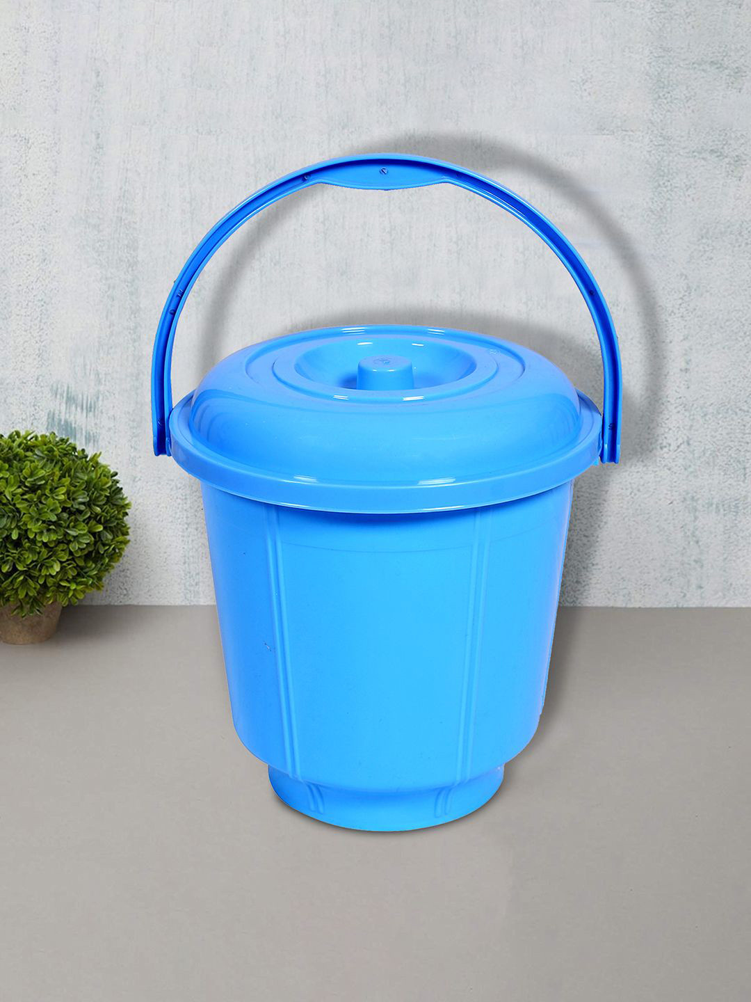 Kuber Industries Blue Solid Plastic Bath Accessories Set