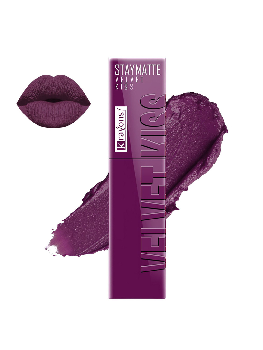 krayons Velvet Kiss Jojoba Oil Non Transfer Liquid Lipstick - 3.5 ml Burgundy 03