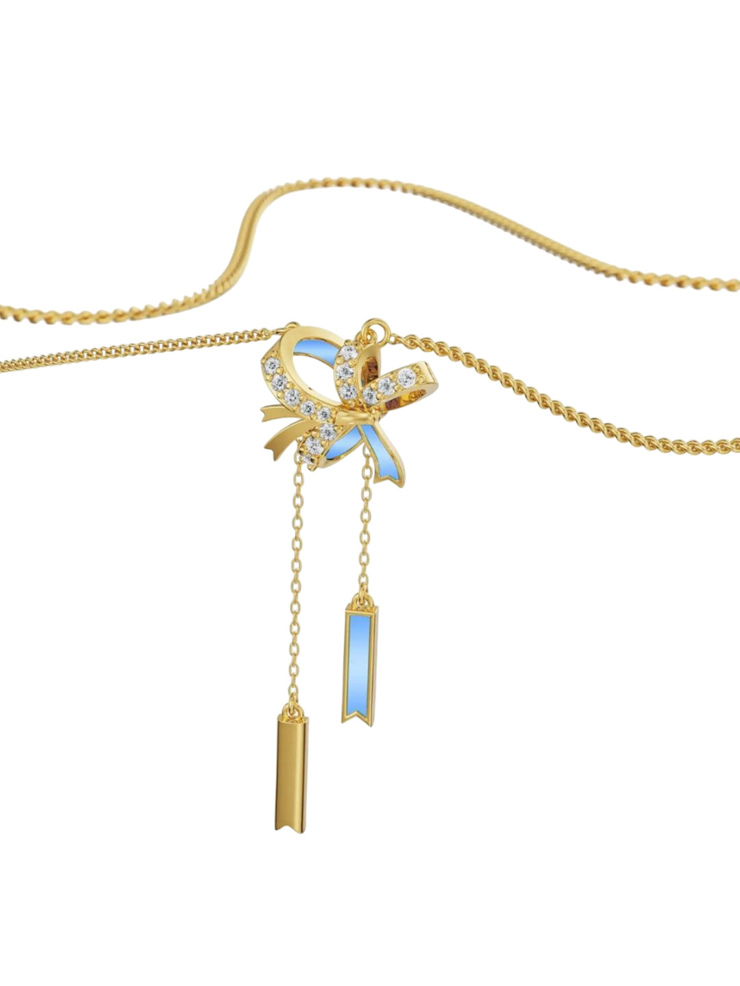 Emori Twisted Bow Lab Diamond Necklace in 18KT Gold