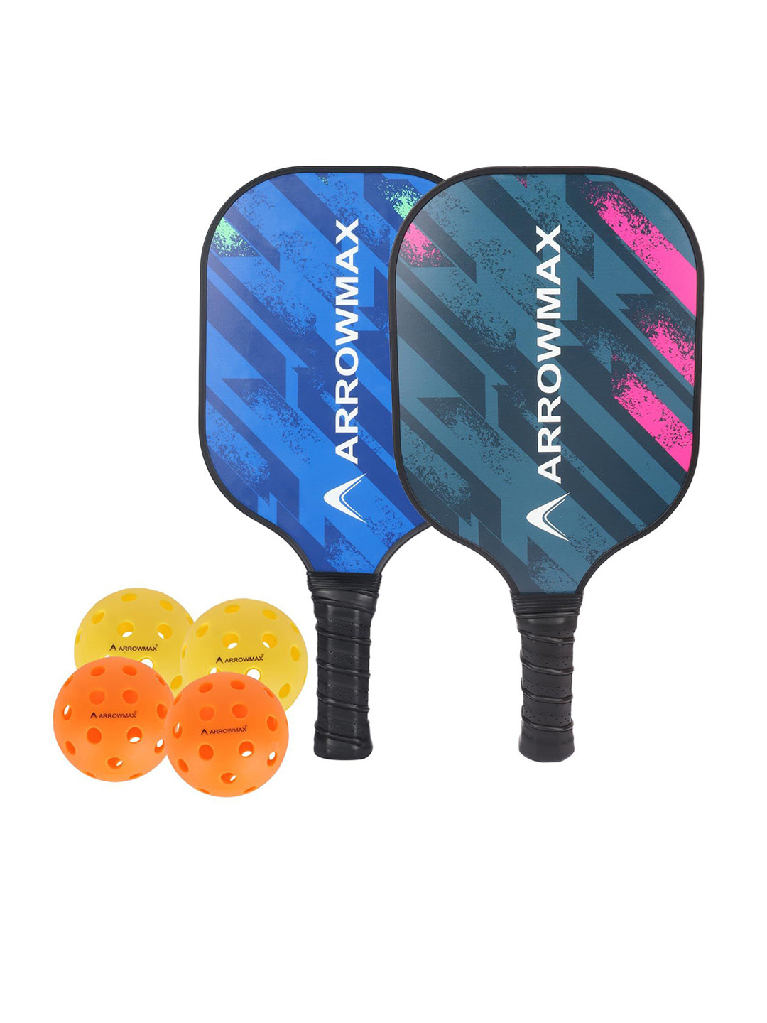 ARROWMAX 2 Pcs Pickleball With 4 Pcs Balls