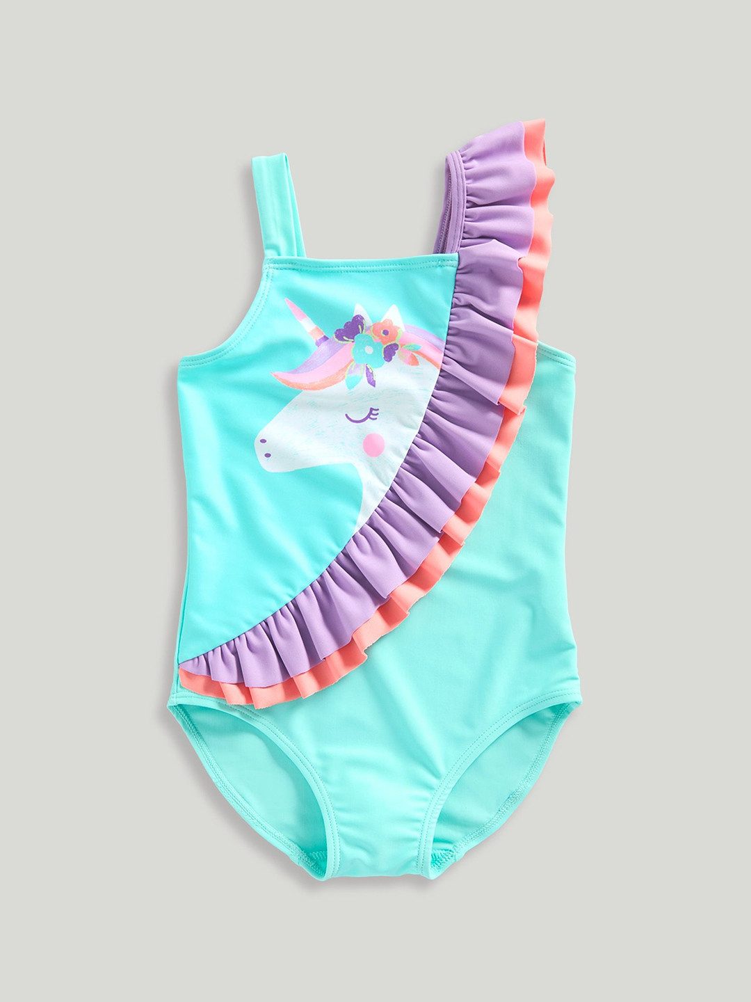 mothercare Infant Girls Horse Printed Swim Bodysuit