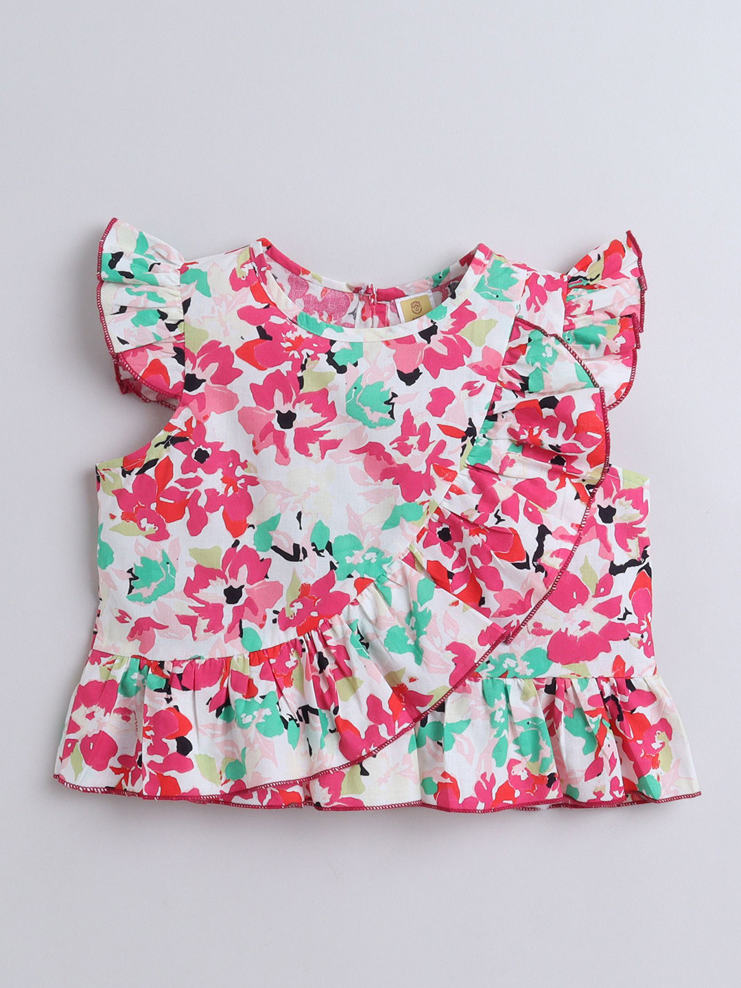 AWW HUNNIE Floral Print Flutter Sleeve Top