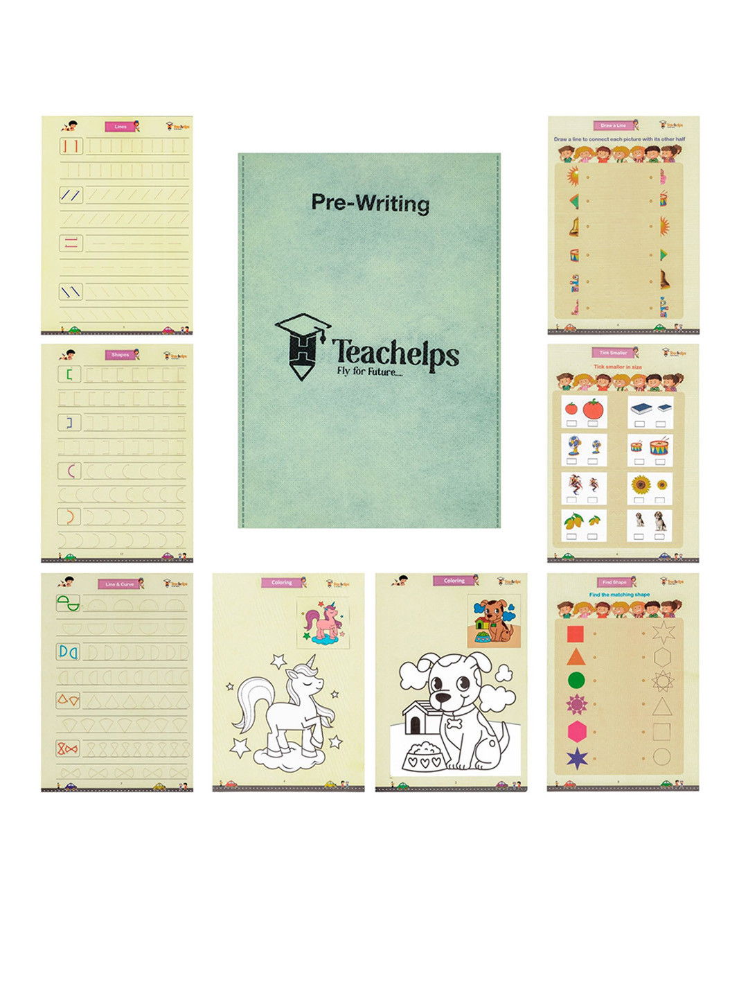 Teachelps Jr KG English & Hindi Reusable Writing Worksheets