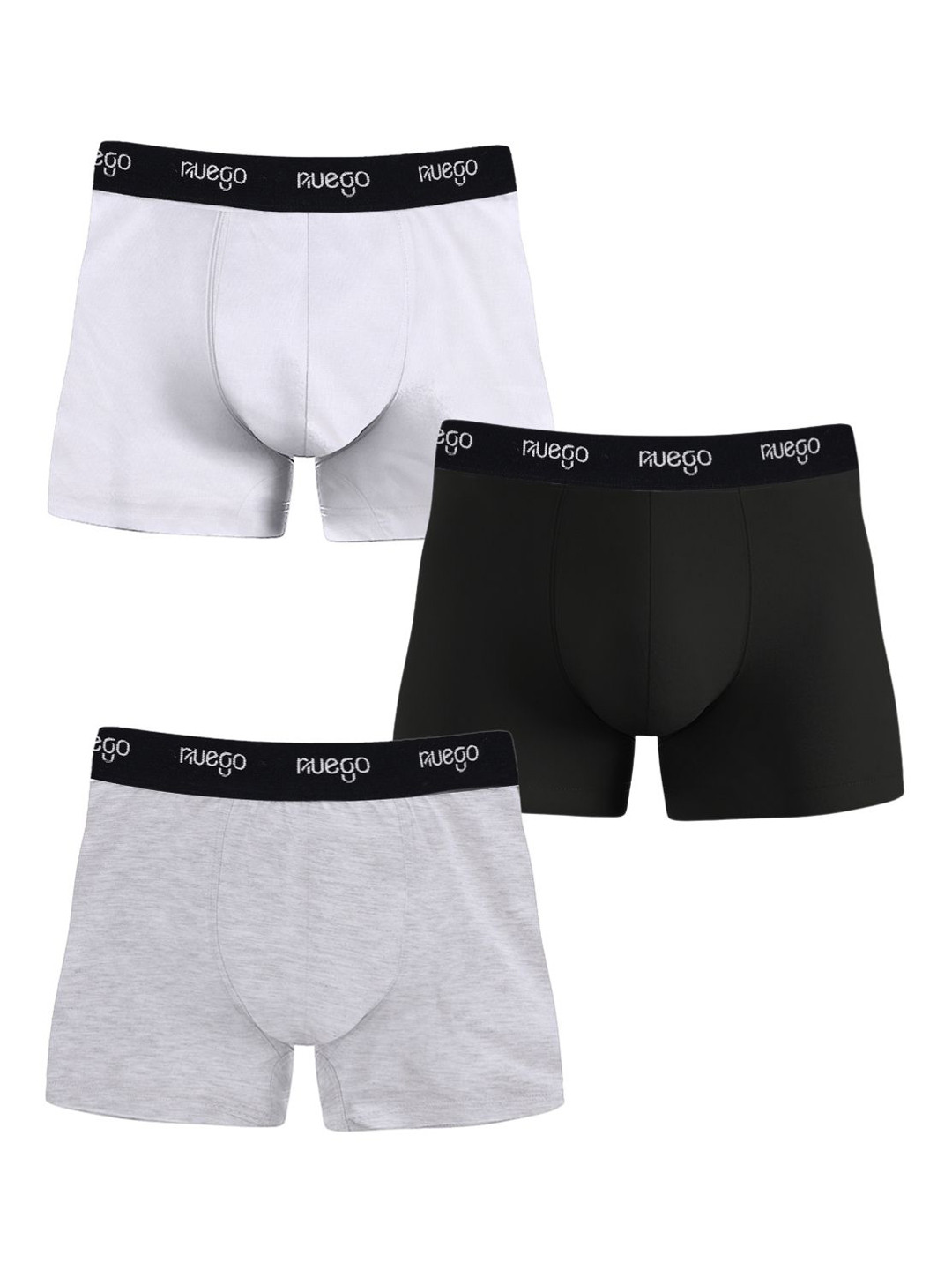 Nuego Kids Boys Pack Of 3 Solid Pure Cotton Boxers
