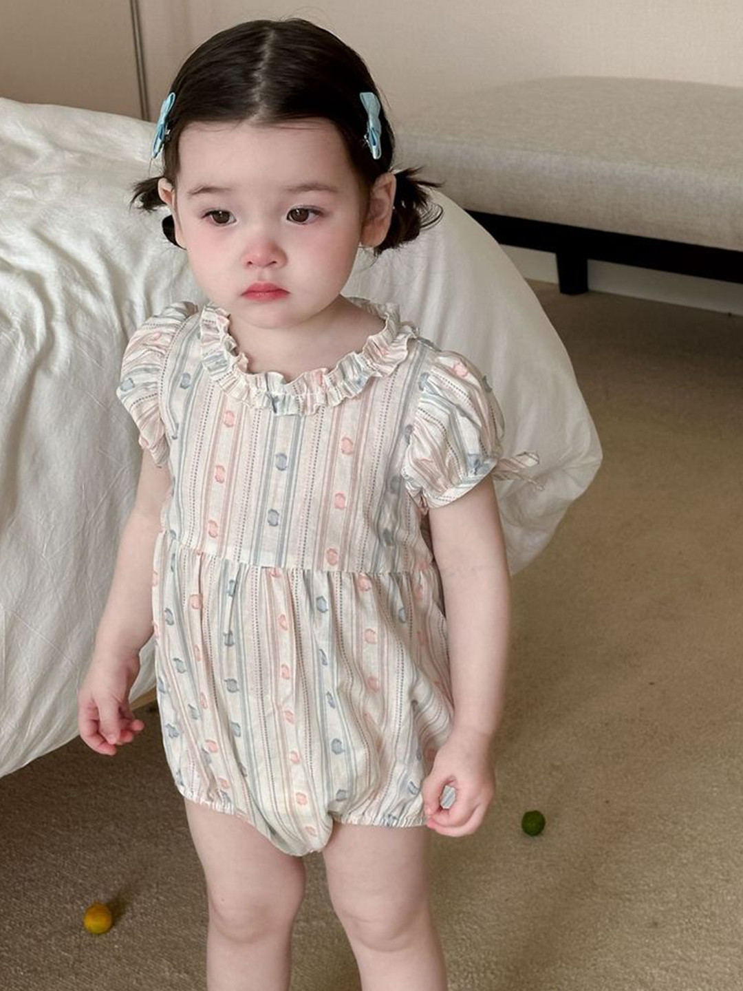 Hopscotch Infant Girls Striped Bodysuit