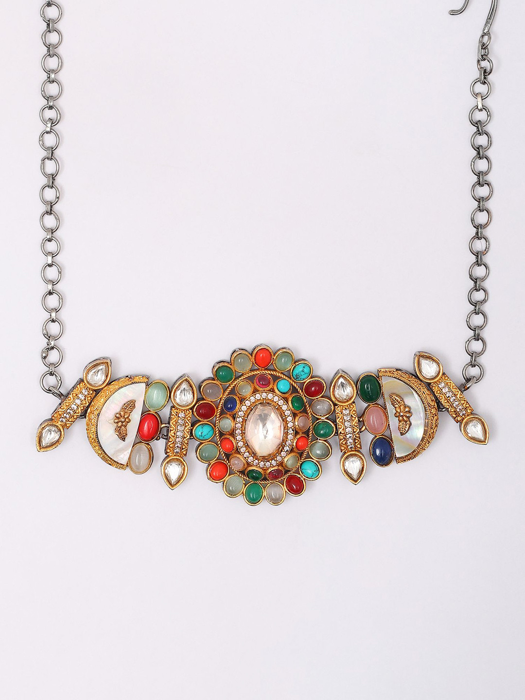 Exotic India Multicolor Choker & Earrings Set