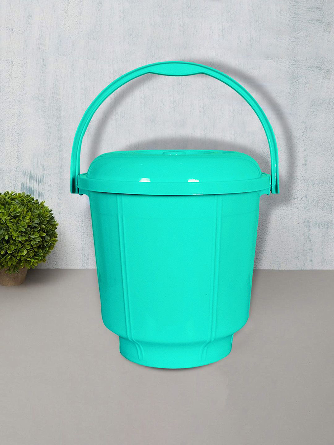 Kuber Industries Green Solid Plastic Bath Accessories Set