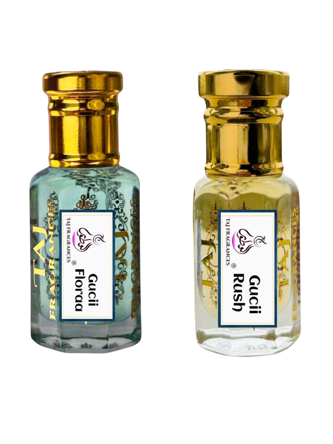 Taj Fragrances Set Of 2 Gucii Flora & Gucii Rush Long Stay Alcohol Free Attar - 6 ml Each