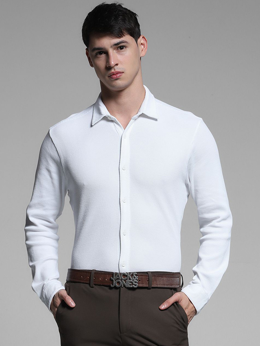 Jack & Jones Men Slim Fit Opaque Casual Shirt