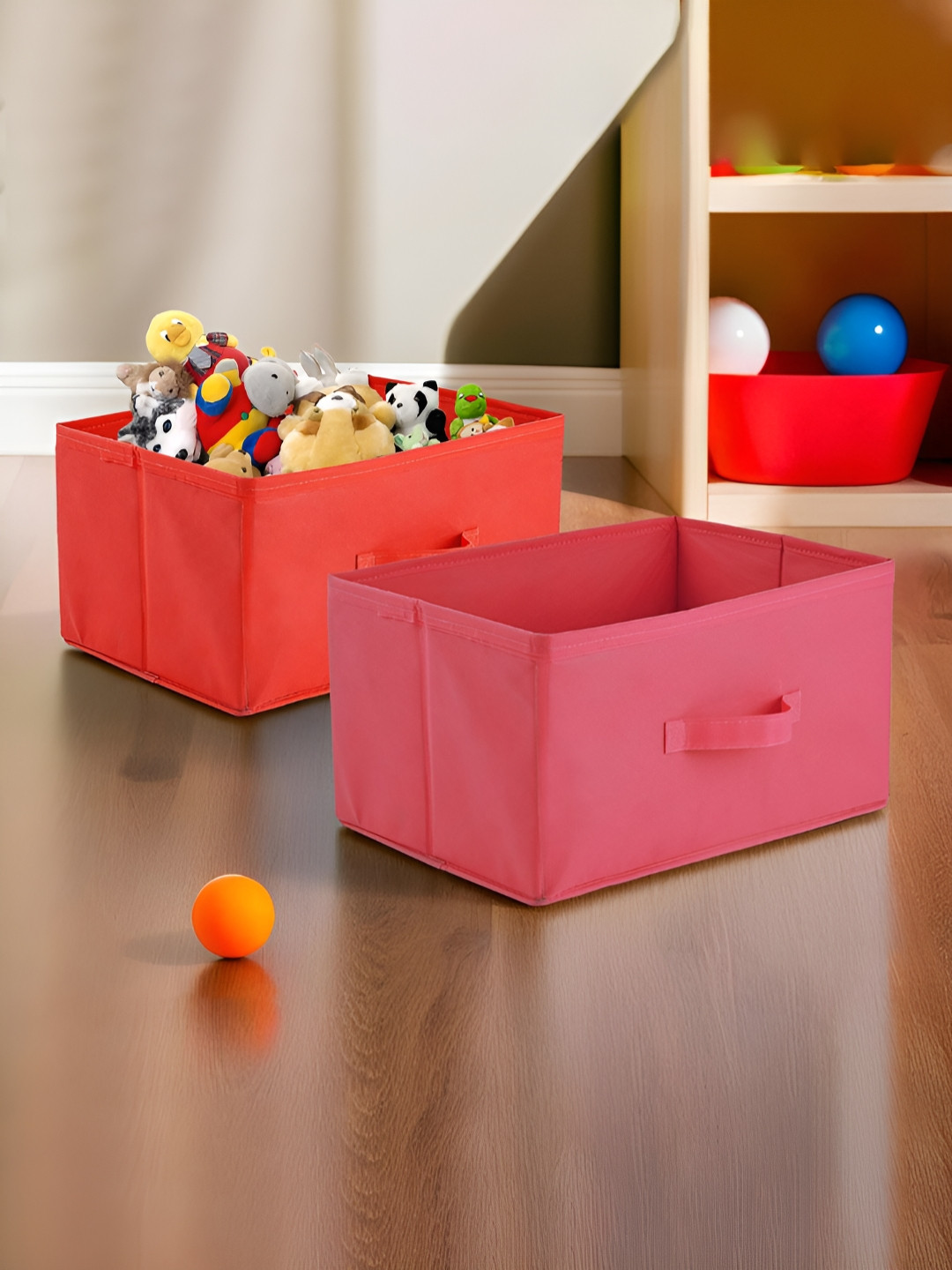 Aura Red Set of 2 Foldable & Multipurpose Wardrobe Storage Box 26 L