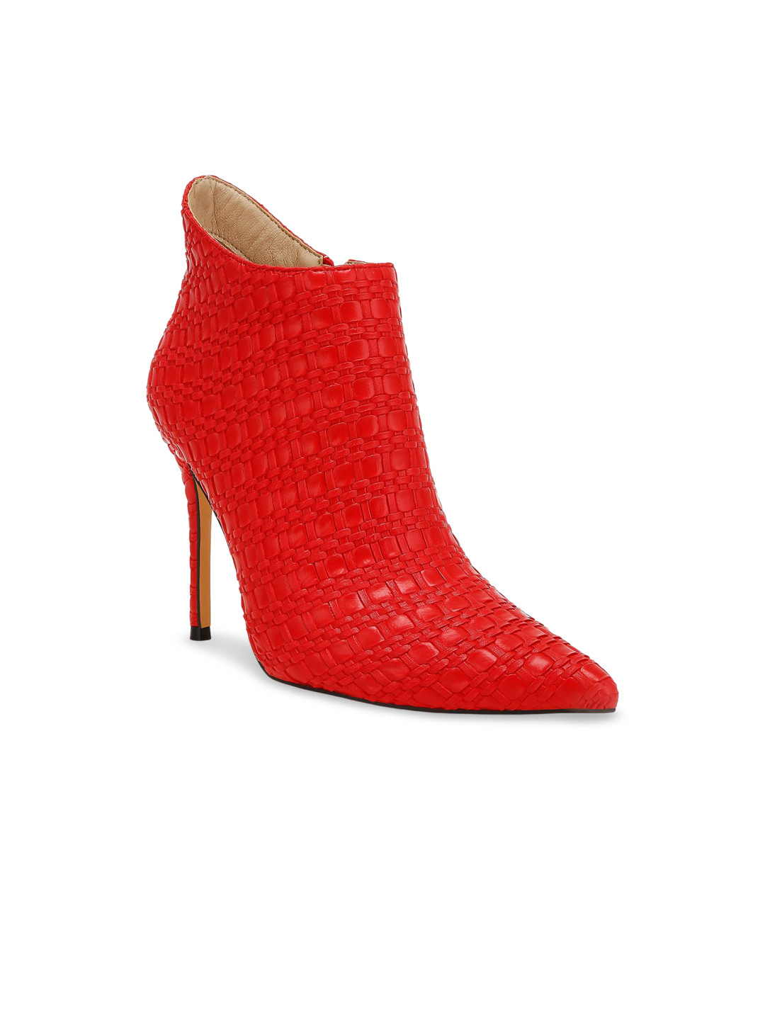 RAG & CO Women Embossed Concave Cut Ankle Boots