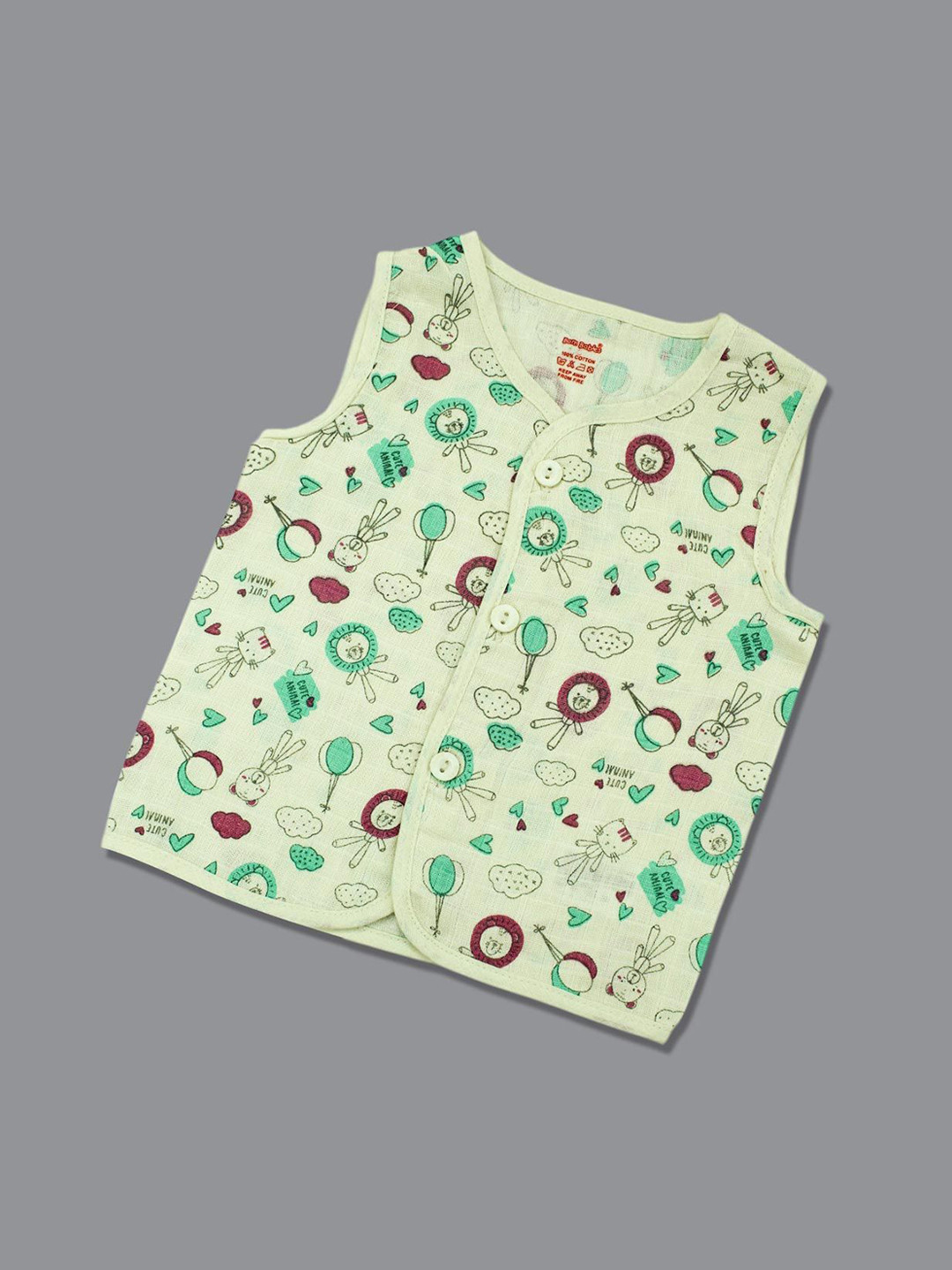 Born Babies Infants Printed Cotton Sleeveless Button Jablas NJBA250648