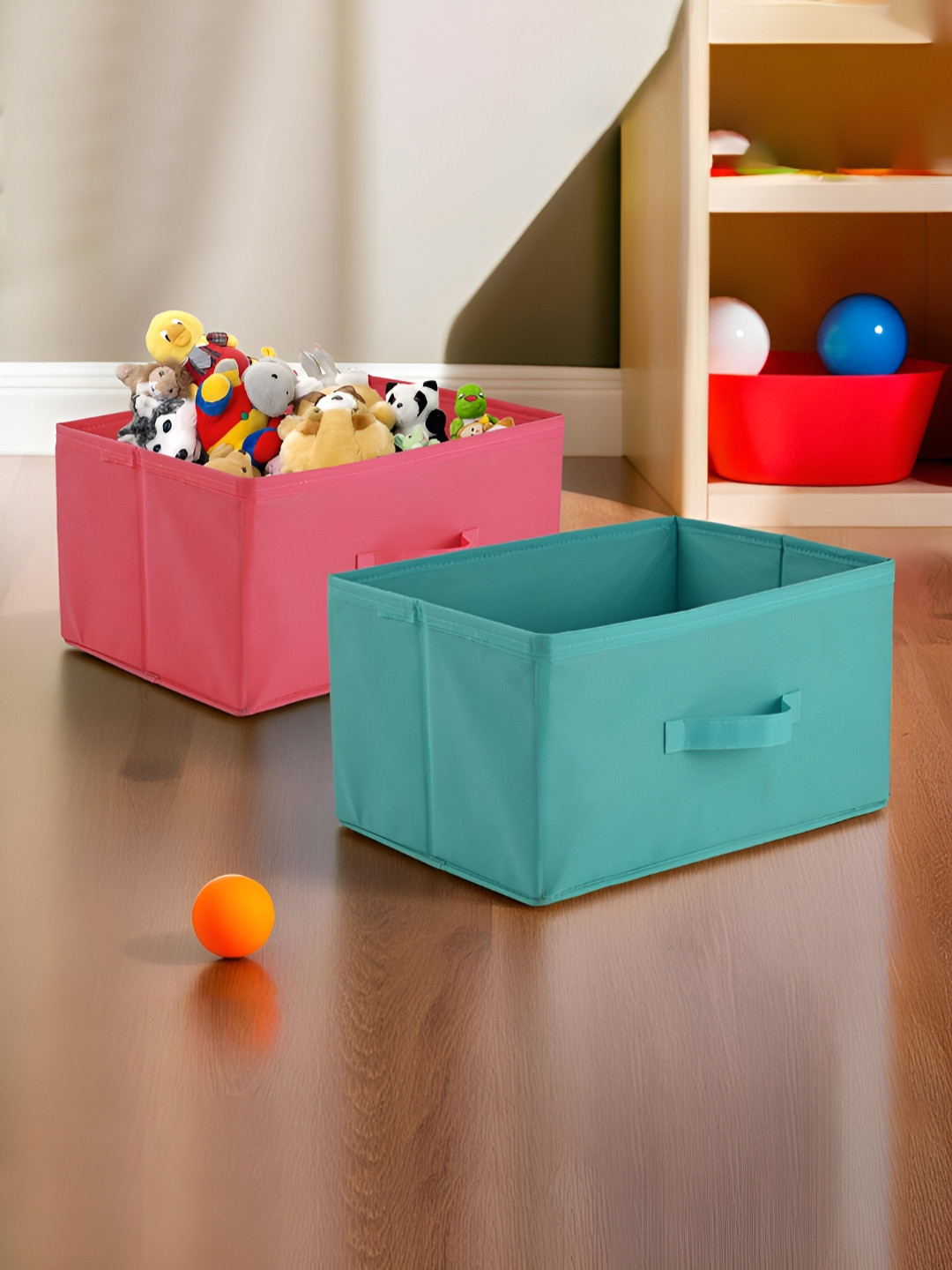 Aura Pink Set of 2 Foldable & Multipurpose Wardrobe Storage Box 26 Litre Drawer Organiser