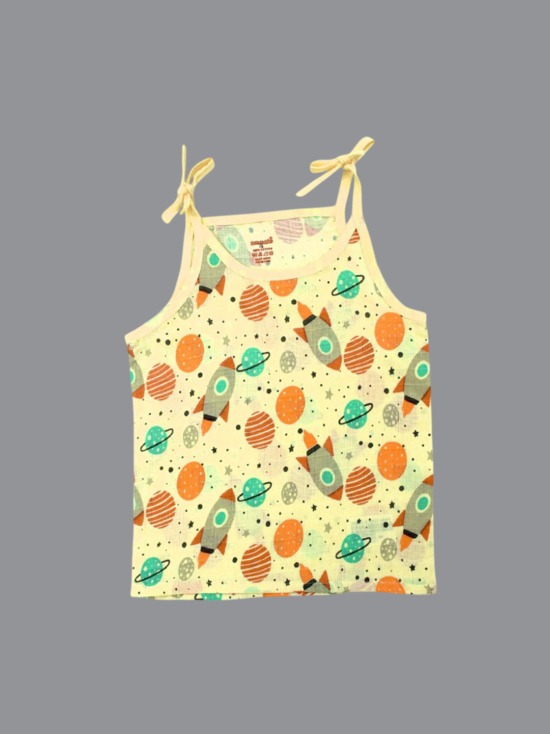 Born Babies Infants Printed Cotton Sleeveless Knotted Jhablas JNSR250648