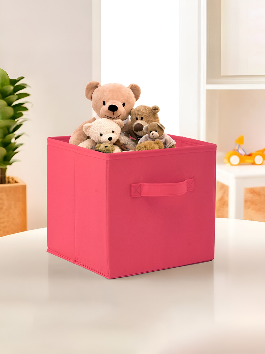 Aura Pink Square Foldable & Multipurpose Wardrobe Storage Box