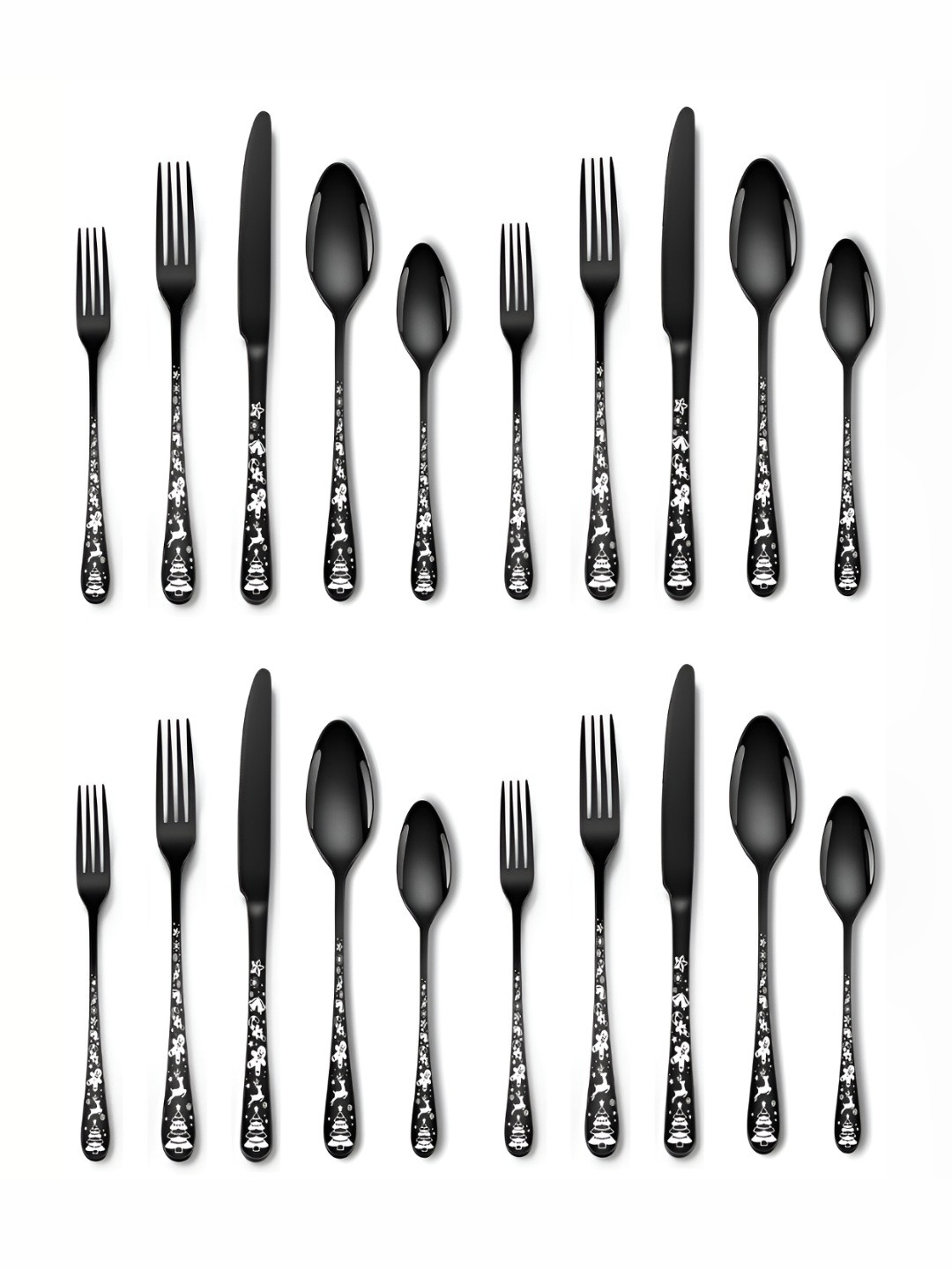 YELONA 20-Piece Matte Black Silverware Flatware Cutlery Set