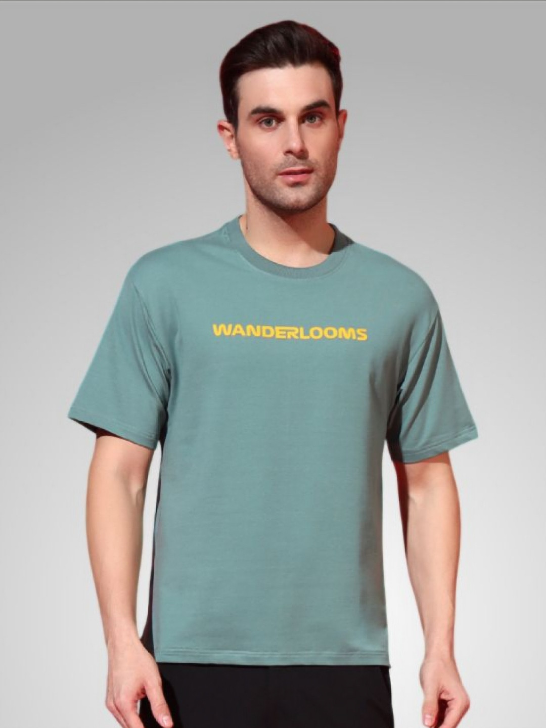 WANDERLOOMS Meteor Graphic Printed Drop-Shoulder Sleeves Cotton Oversized T-shirt