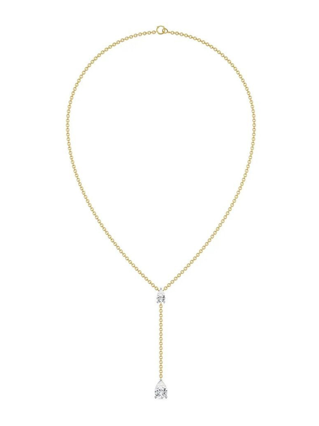 Emori Pear Drop Lab Diamond Necklace in 18KT Gold