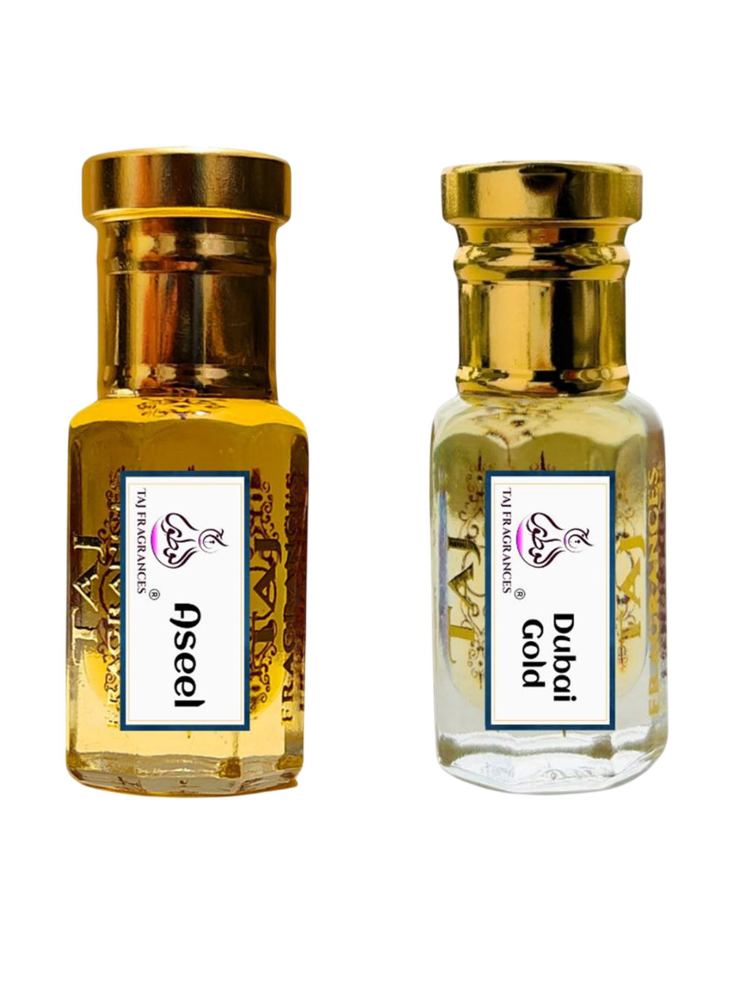 Taj Fragrances Set Of 2 Dubai Gold & Aseel Alcohol Free Attar - 6 ml Each