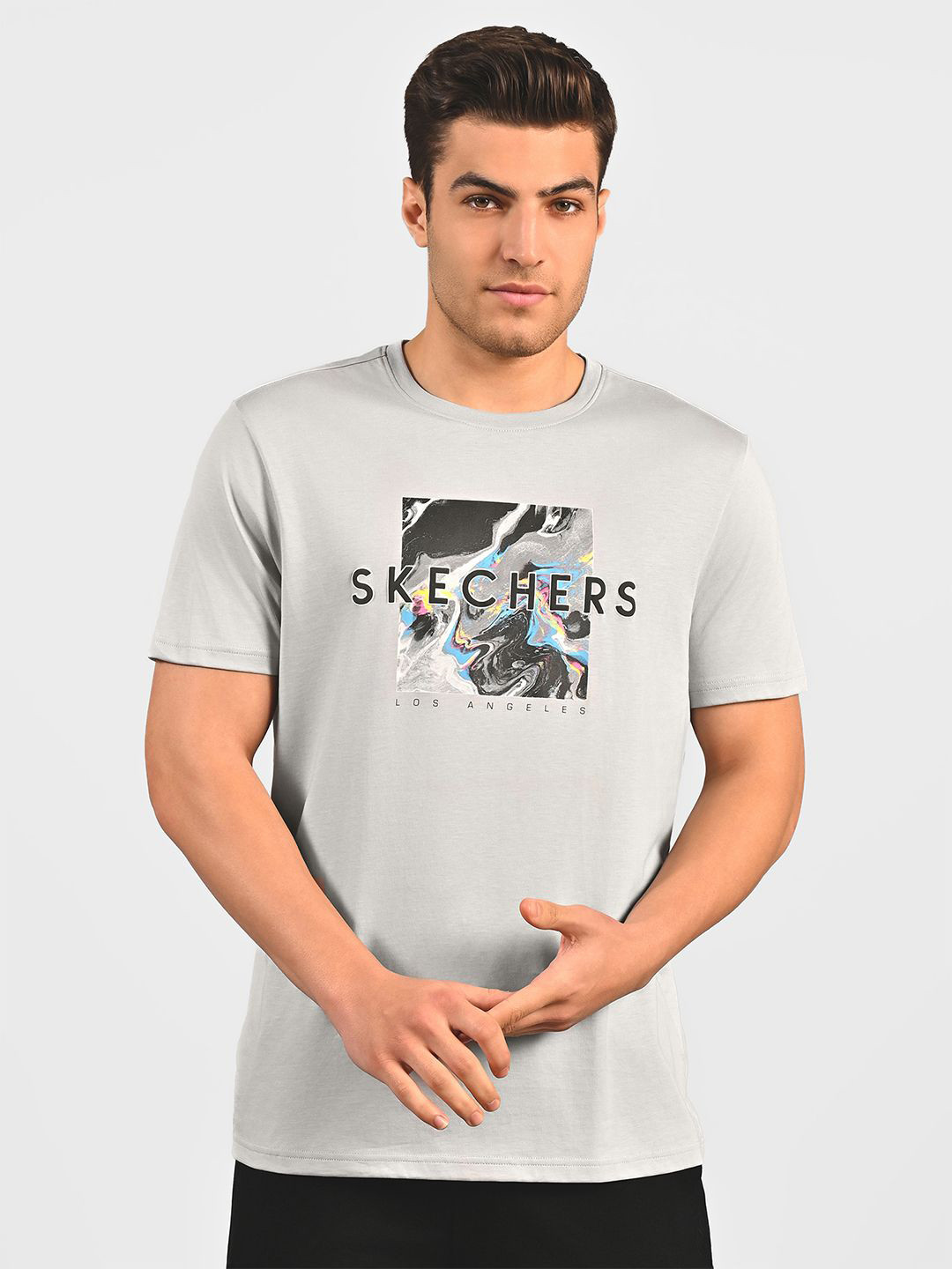 Skechers Men Marble Print T-Shirts
