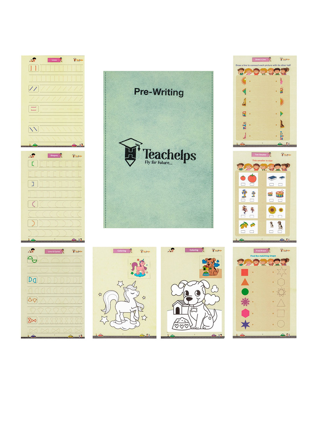 Teachelps Jr KG Gujarati Medium Reusable Writing Worksheets