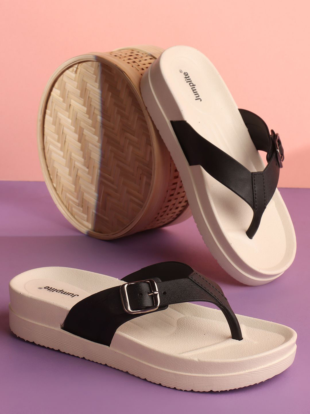 JUMPLITE Women Open Toe Flats