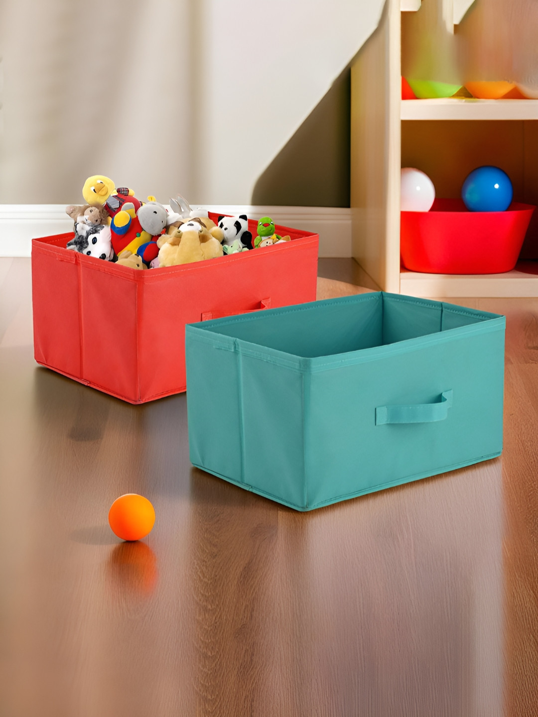 Aura Red Set of 2 Foldable & Multipurpose Wardrobe Storage Box 26 Litre Drawer Organiser