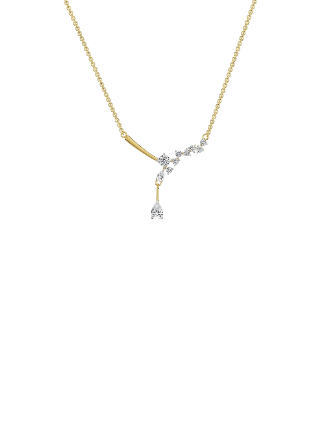 Emori Saphie One Sided Lab Diamond Necklace in 18KT Gold