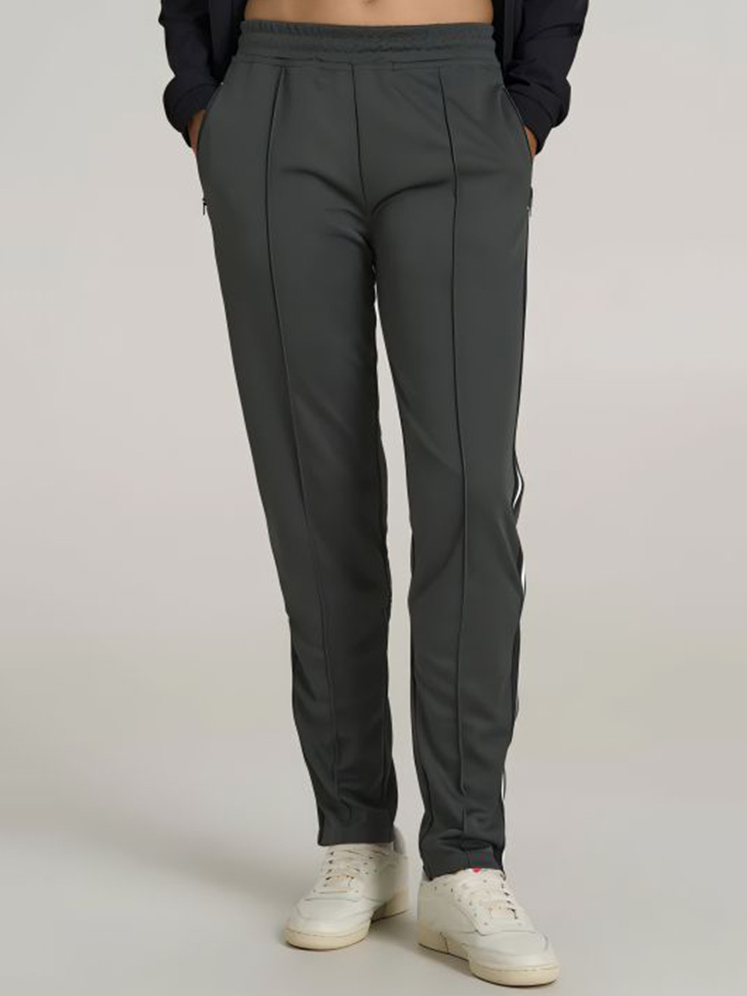 BENZOS Women Athletic Stripe Side Slit Track Pants