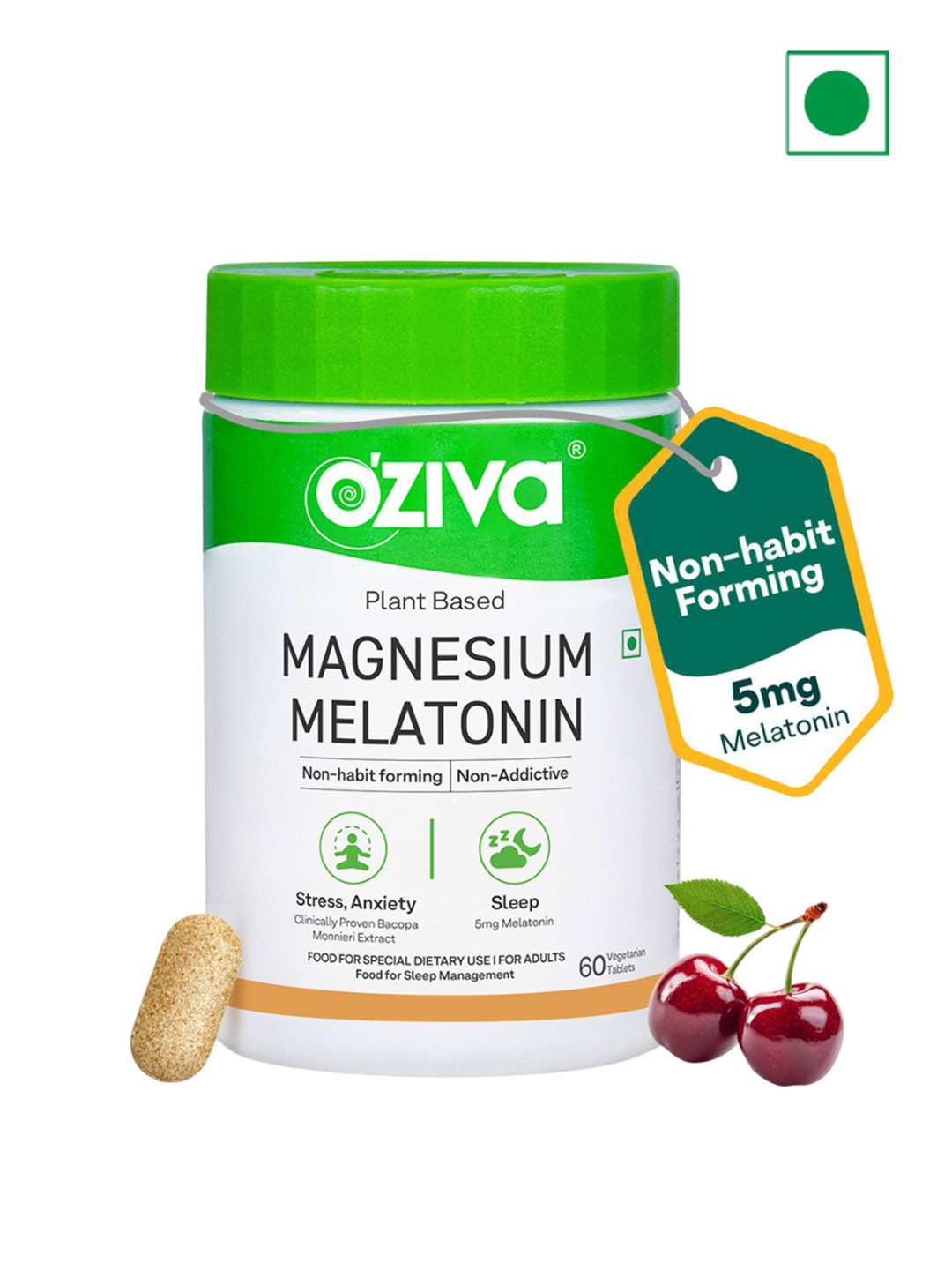 OZiva Magnesium Melatonin Tablets For Restful Sleep- 60 Tablets