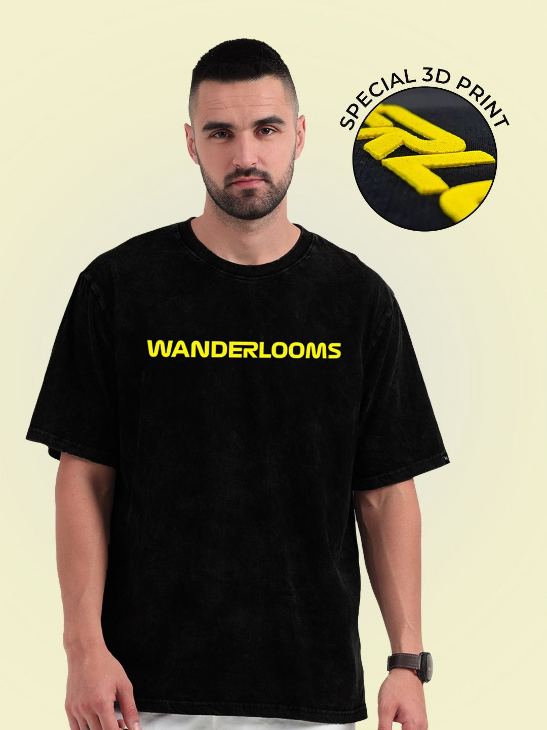 WANDERLOOMS Turbo Titan Graphic Printed Drop-Shoulder Sleeves Cotton Oversized T-shirt