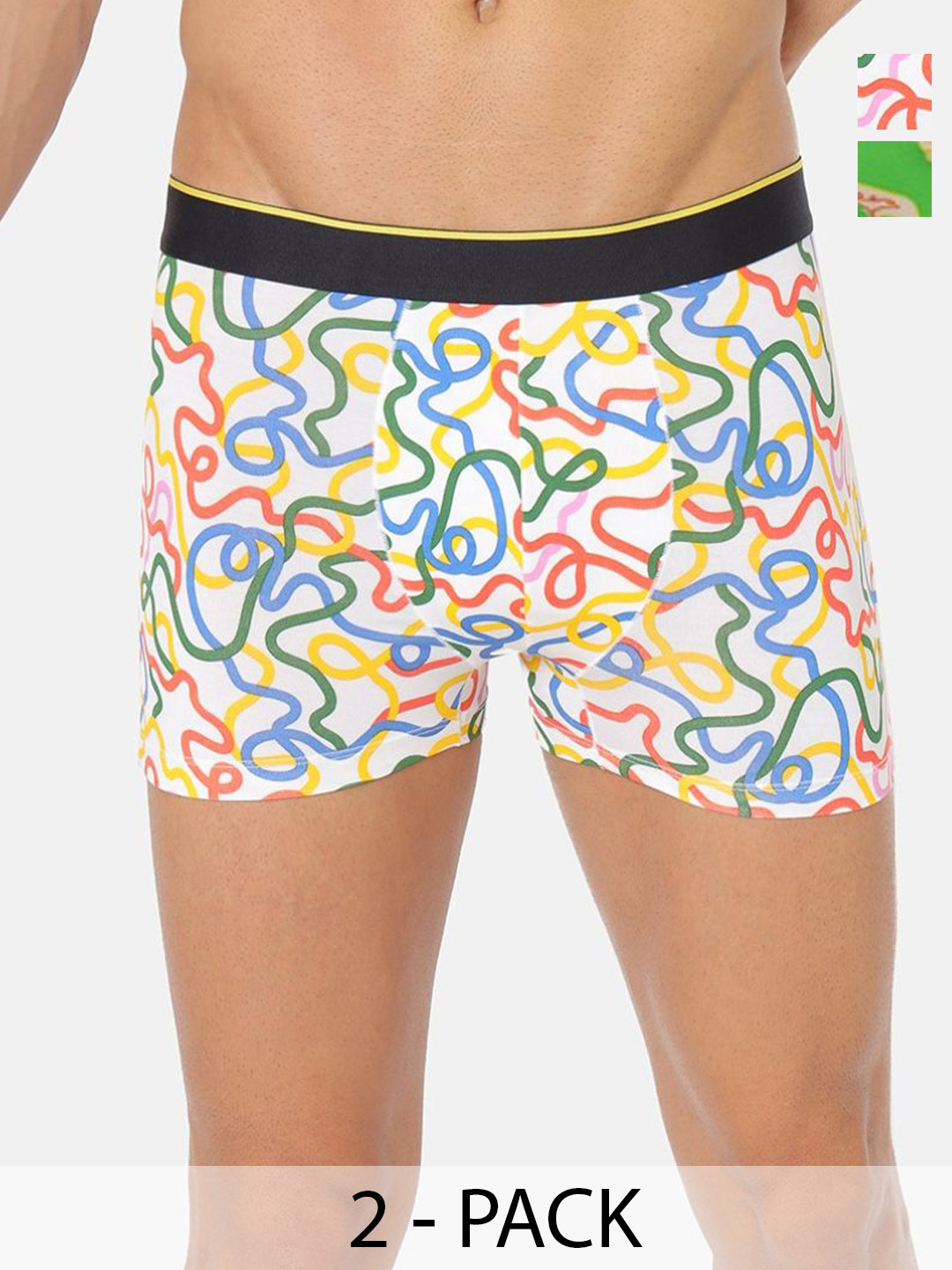 bummer Men's Pack Of 2 Underwear Mircomodal Printed Trunks TRSTCA02S