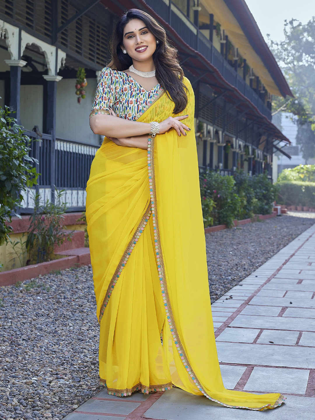 Moda Rapido Embroidered Pure Georgette Saree