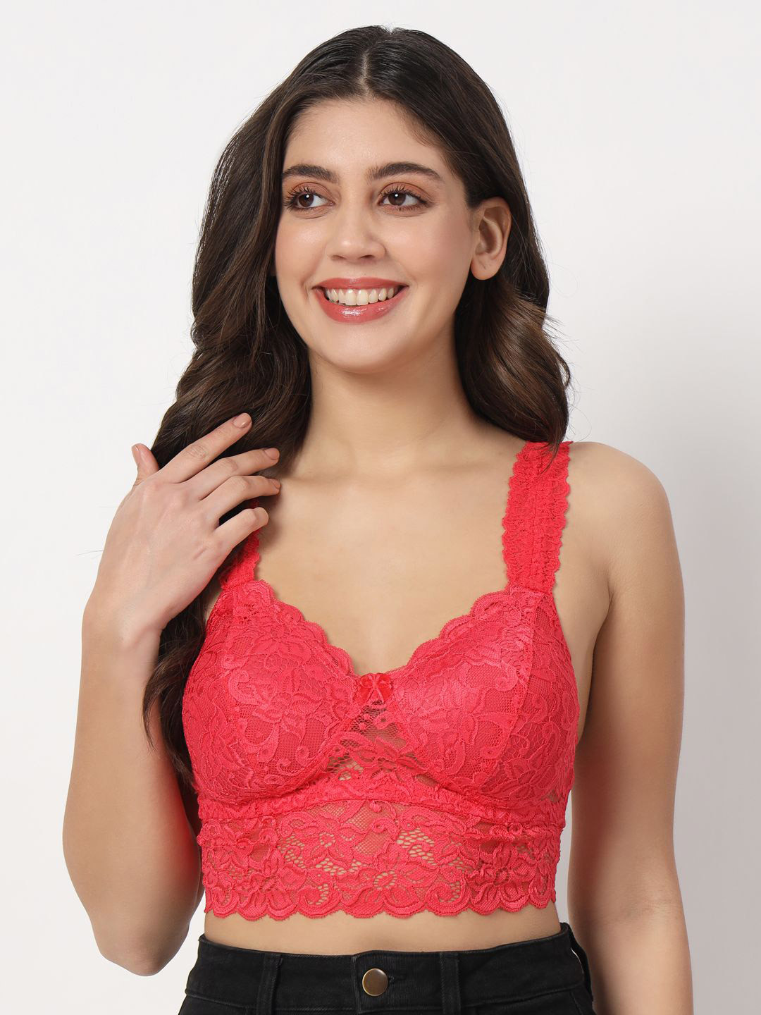 EFFECTINN Floral Bralette Bra Full Coverage Lightly Padded