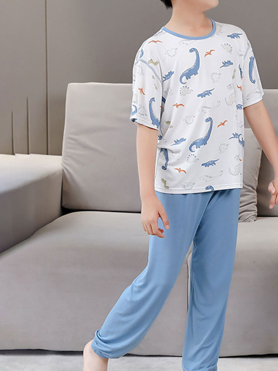 LULU & SKY Graphic Printed Round Neck Night suit