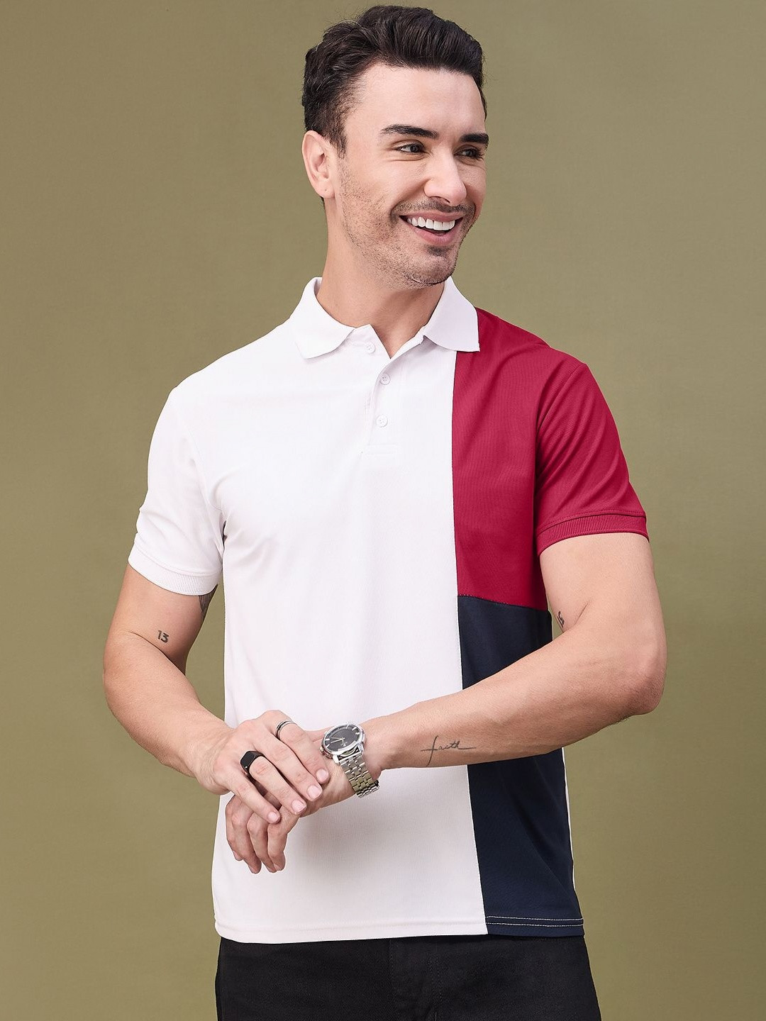 f Gallery Men Polo Collar T-shirt