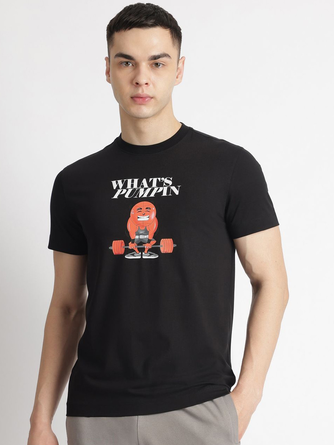 The Roadster Lifestyle Co Printed Round Neck Short Sleeve T-Shirt