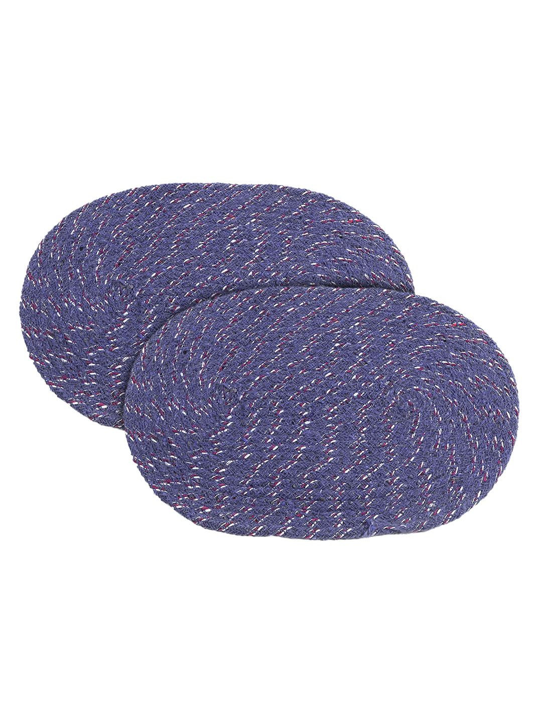 Kuber Industries 2-Pcs Blue Oval DoorMat