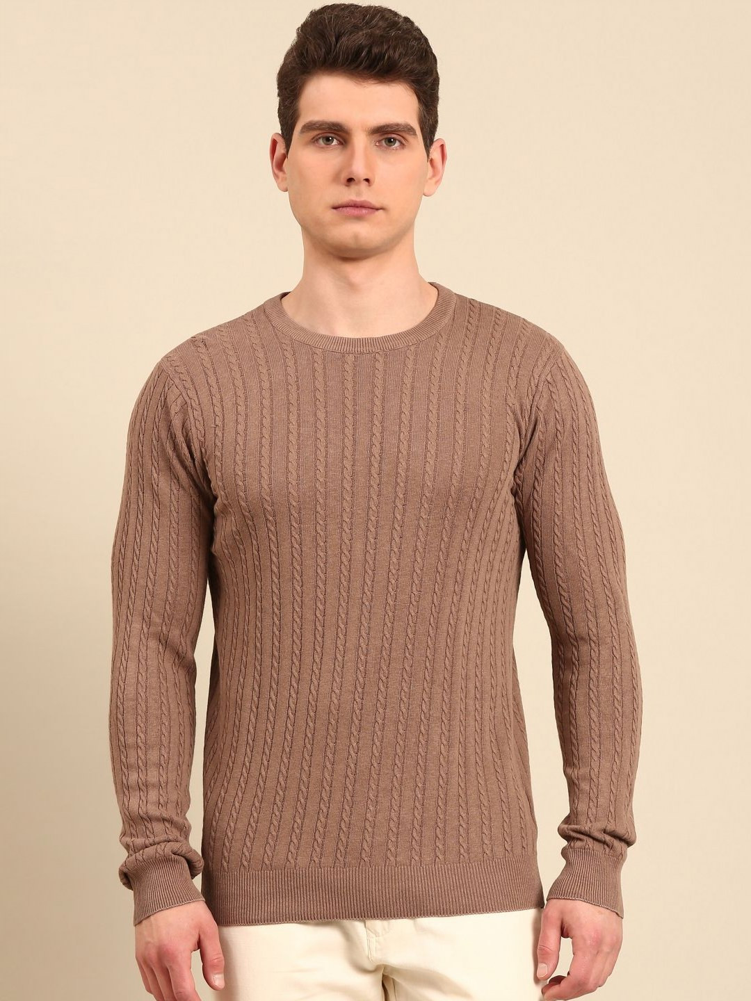 Linen Club Men Linen Blend Pockets Slim Fit T-shirt