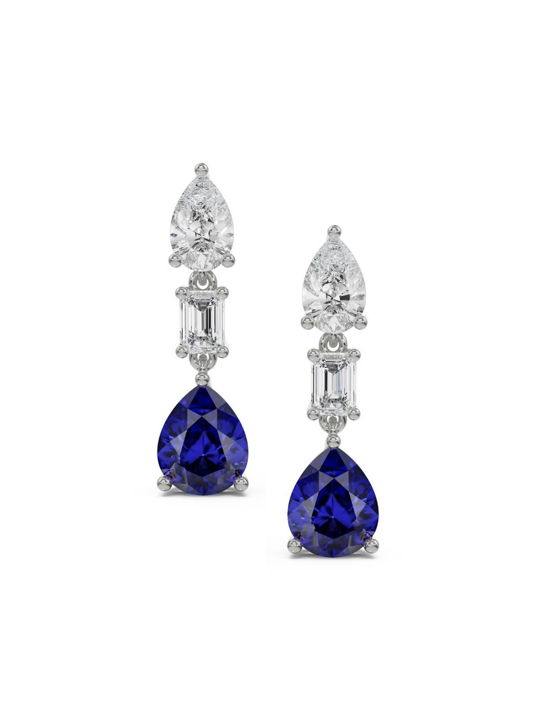 Emori Radiant Gemstone Lab Diamond Earring in 18KT Gold