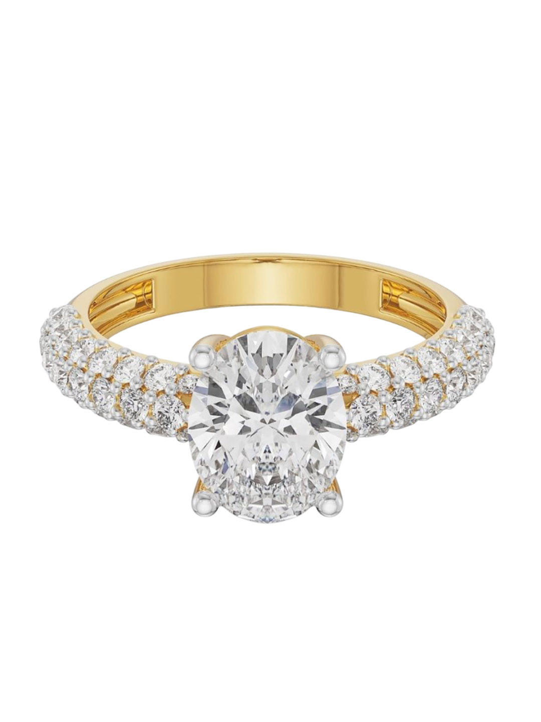 Emori Oval Pave Lab Diamond Ring in 18KT Gold