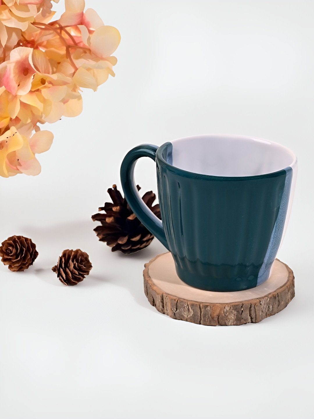 Storepedia Rakhis & Roli Chawal Green Colourblocked Ceramic Microwave Safe 6 Piece Mugs-150ml