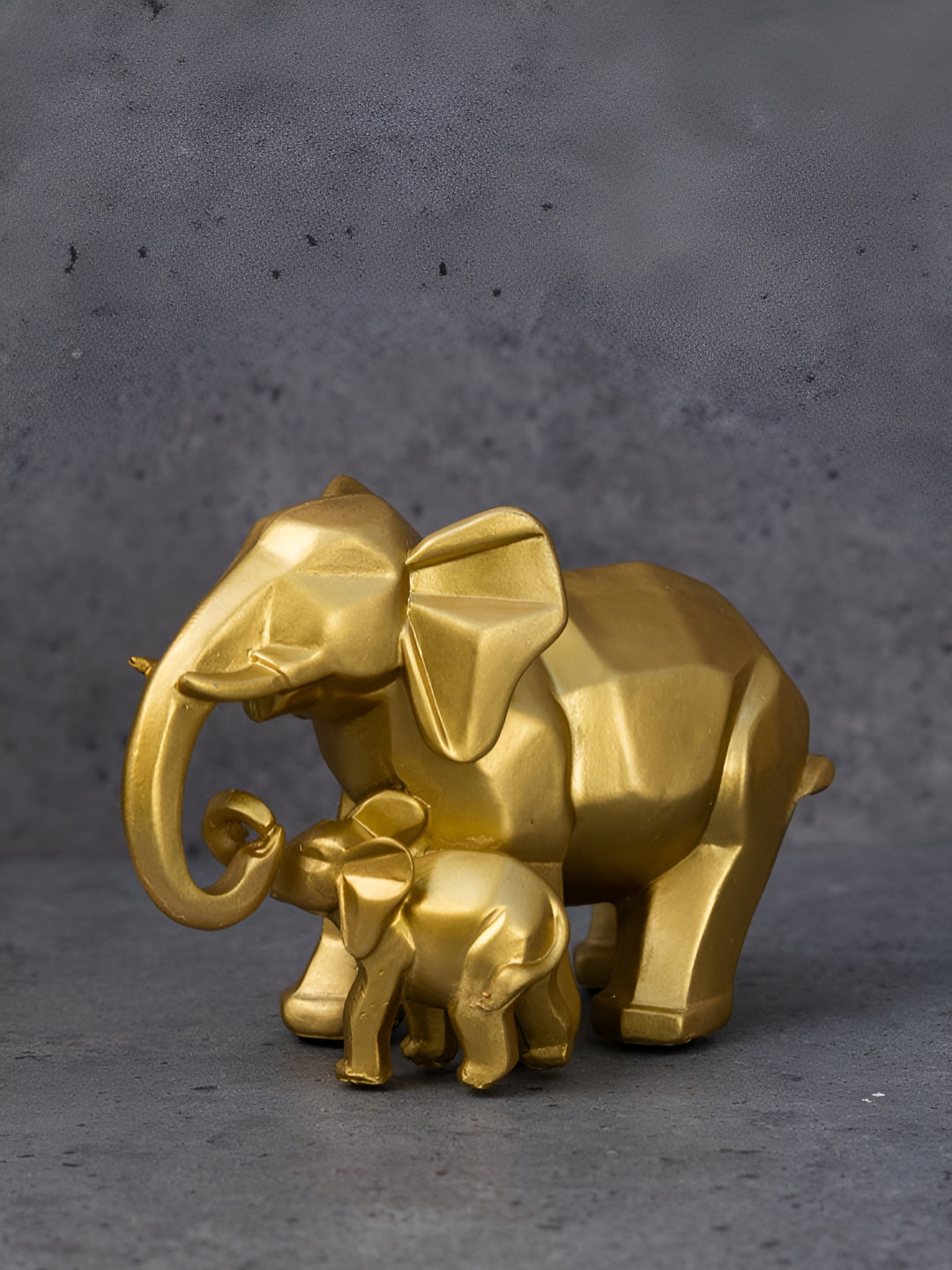 HOME 360 Tusker Gold Polyresin Natural Living Room Tiny Showpiece -