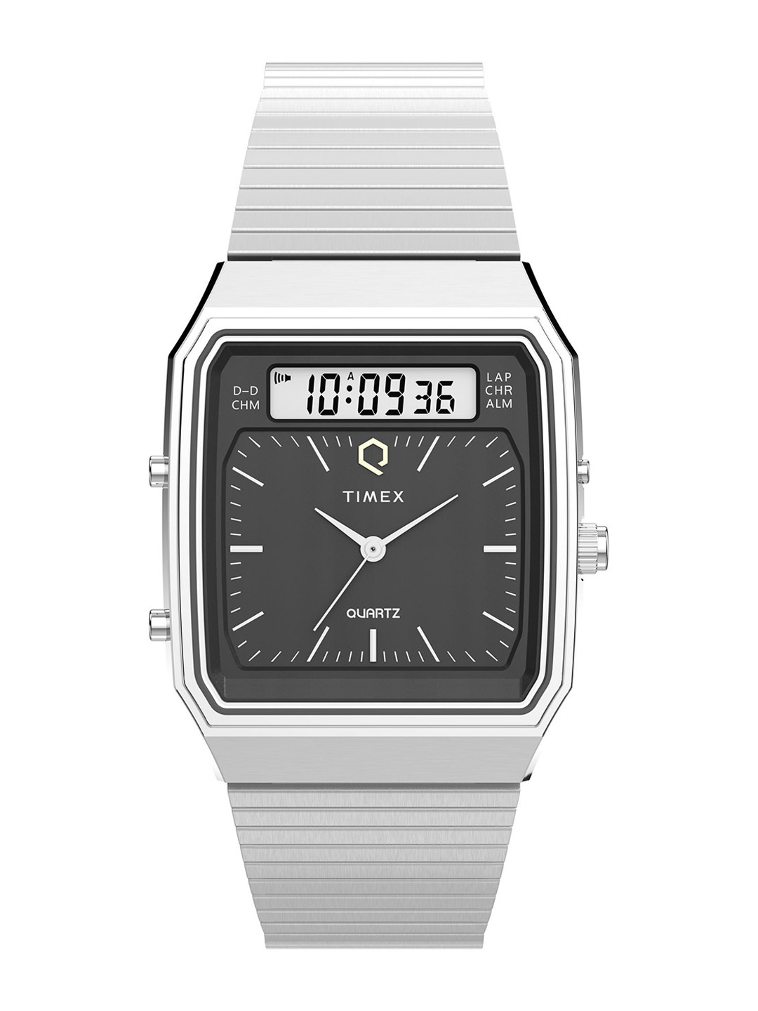 Timex Men Dial & Stainless Steel Bracelet Style Straps Analogue and Digital Automatic Solar Powered Watch