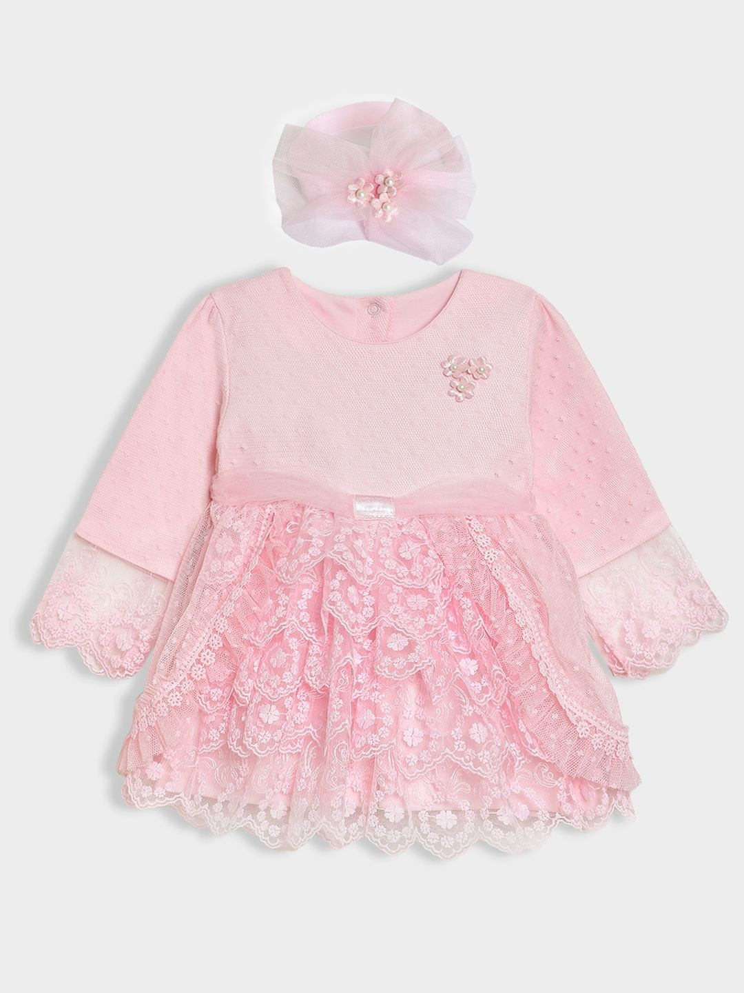 MiArcus Net Fit & Flare Dress