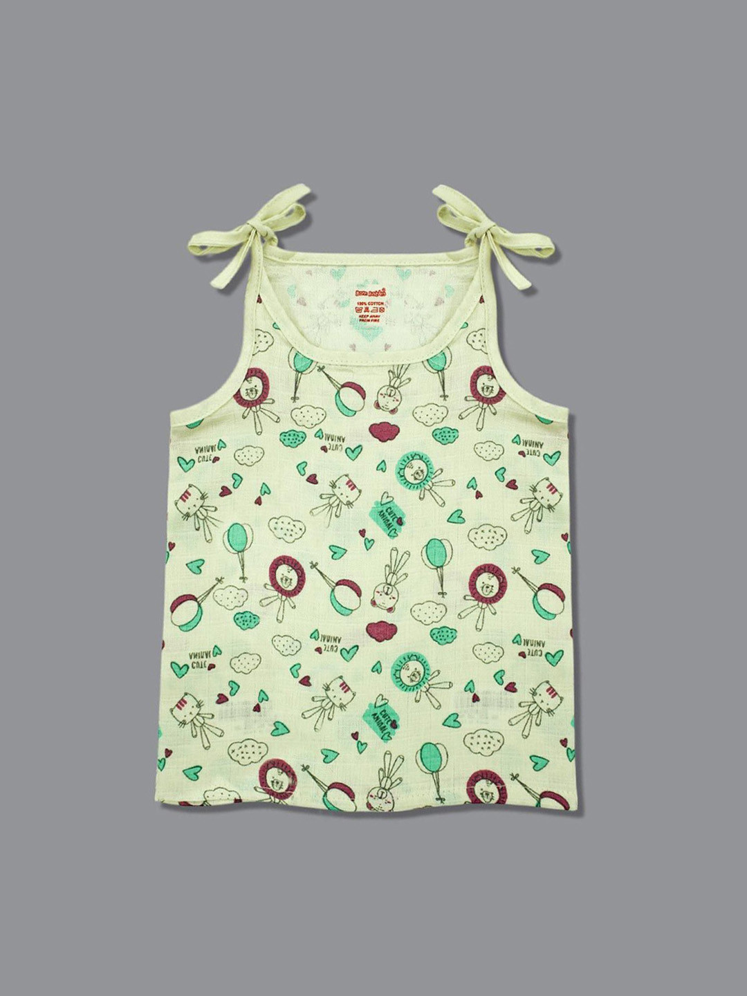 Born Babies Infants Printed Cotton Sleeveless Knotted Jablas NJSA250648