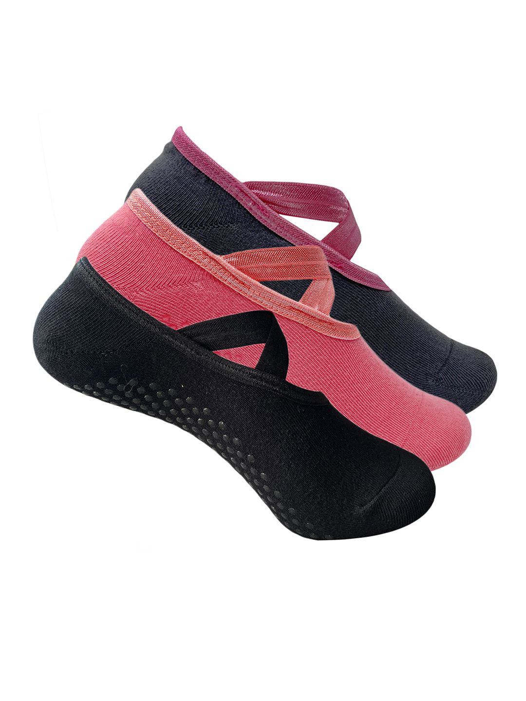 Mint & Oak Women Pack Of 3 Anti Skid Grip Shoe Liner Socks