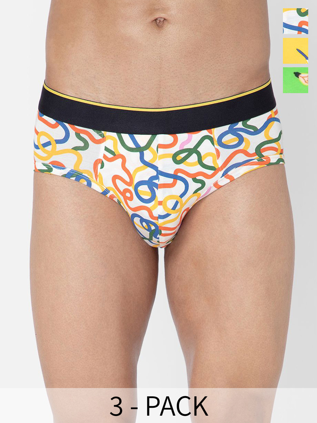 bummer Pack of 3 Printed Mircomodal Briefs BRBRECAST03S