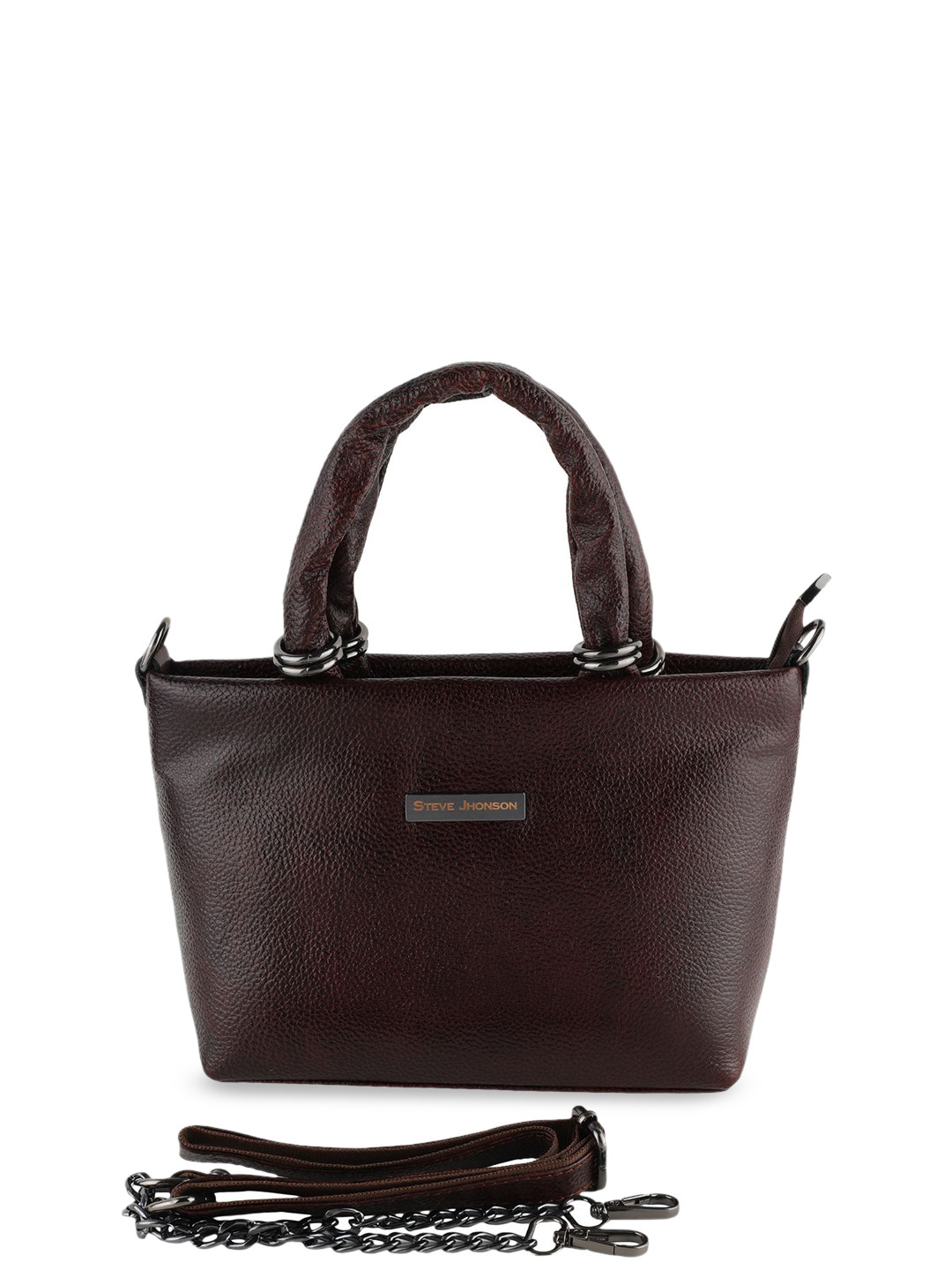 Steve Jhonson Leather Shopper Handheld Bag